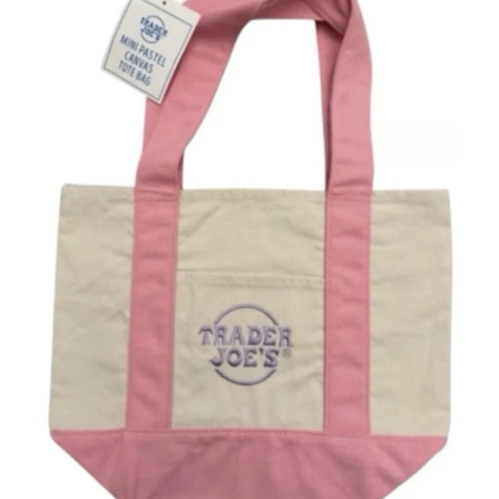 Trader Joe’s mini pink tote bag